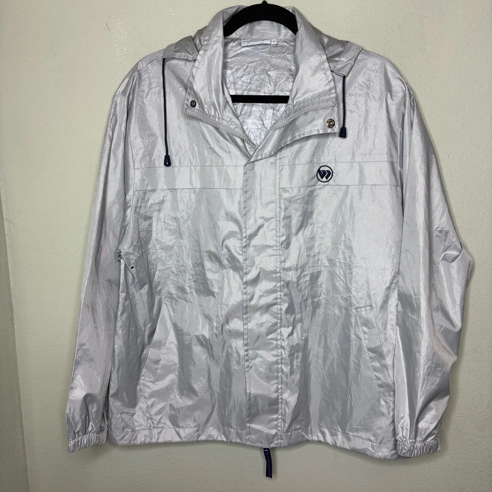 Vintage Wimbledon Light Silver Windbreaker Jacket Small